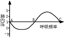 下图是某人在一个标准大气压下的一次平静呼吸中,肺内气体的变化曲线